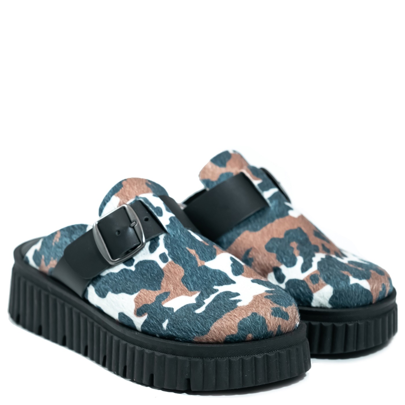 MULES 26504-STEP BLACK&WHITE